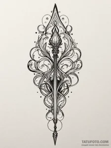 Ashen spear with glowing tip, ink illustratio... - эскиз тату (№1751880222_0, 07.07.2025 09:23) — Tatufoto.com