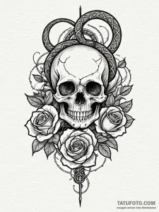 Black serpent weaving through blade, tattoo s... - эскиз тату (№1751880474_0, 07.07.2025 09:27) — Tatufoto.com