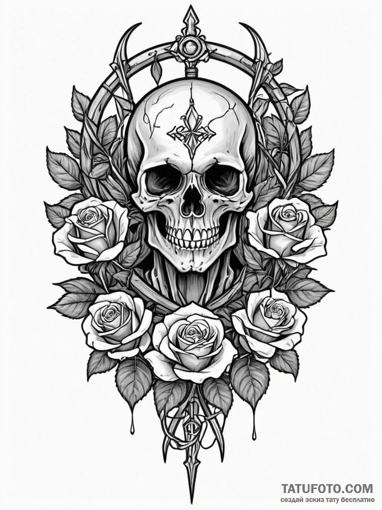 Elven archer, tattoo flash sheet design, mode... - эскиз тату (№1751880643_0, 07.07.2025 09:30) — Tatufoto.com