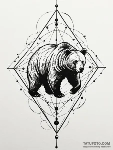 Bear spirit formed from a forest constellatio... - эскиз тату (№1751881146_0, 07.07.2025 09:39) — Tatufoto.com