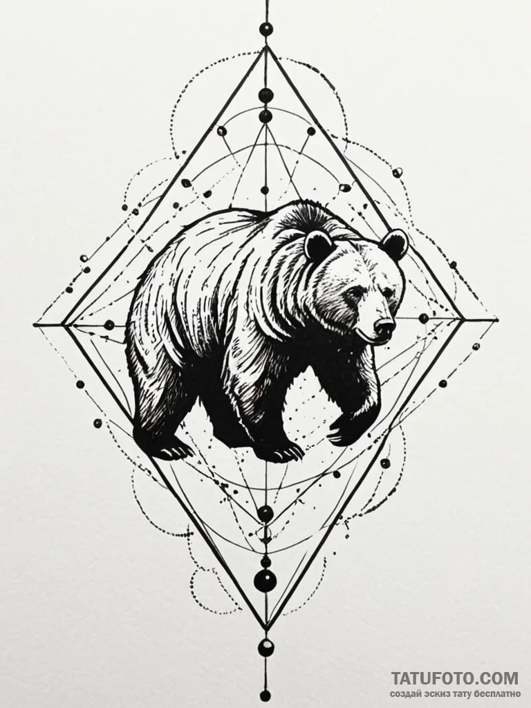Bear spirit formed from a forest constellatio... - эскиз тату (№1751881146_0, 07.07.2025 09:39) — Tatufoto.com