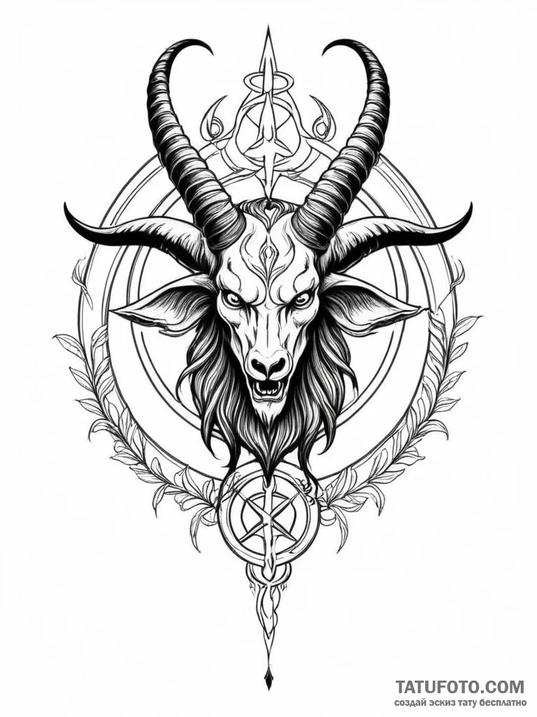 Baphomet symbol - эскиз тату (№1751881315_0, 07.07.2025 09:41) — Tatufoto.com