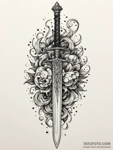 A nichirin sword from demon slayer, tattoo fl... - эскиз тату (№1751881733_0, 07.07.2025 09:48) — Tatufoto.com
