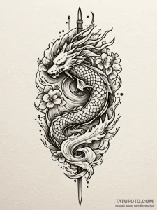 Ancient dagger in stone, tattoo flash sheet d... - эскиз тату (№1751882491_0, 07.07.2025 10:01) — Tatufoto.com