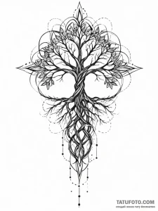 Entangled roots forming a human silhouette, a... - эскиз тату (№1751883163_0, 07.07.2025 10:12) — Tatufoto.com