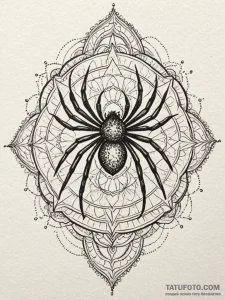 Spider, tattoo line art, geometric tattoo sty... - эскиз тату (№1751883382_0, 07.07.2025 10:16) — Tatufoto.com