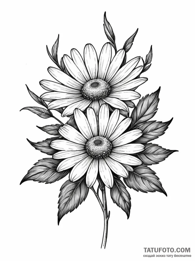 Chamomile — эскиз тату (№1751883549_0, 07.07.2025 10:19) — Tatufoto.com