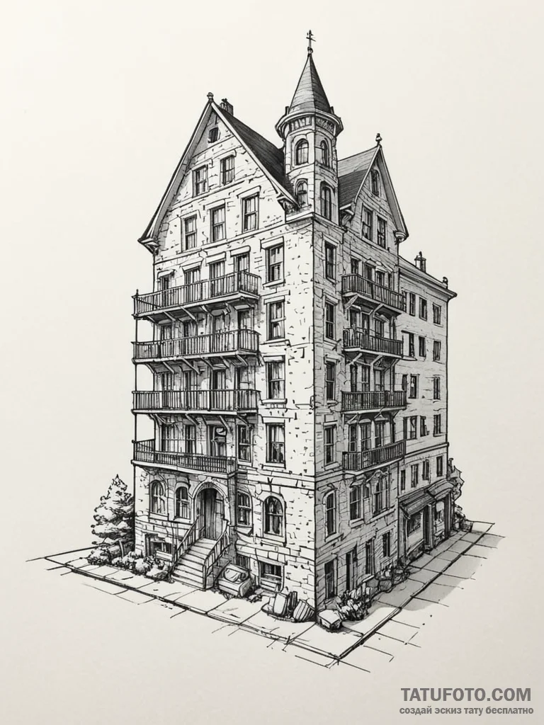 Yard of bricks, signifying building or breaki... - эскиз тату (№1751883717_0, 07.07.2025 10:21) — Tatufoto.com