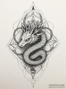 Ghost serpent crowned with stars, tattoo draw... - эскиз тату (№1751884642_0, 07.07.2025 10:37) — Tatufoto.com