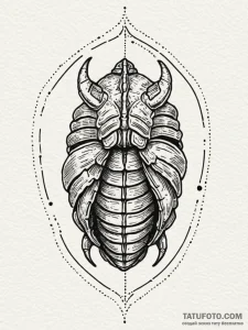Trilobite fossil, tattoo sketch design, clean... - эскиз тату (№1751884977_0, 07.07.2025 10:42) — Tatufoto.com
