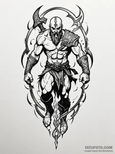Ghost of sparta, kratos, with his blades of c... - эскиз тату (№1751885314_0, 07.07.2025 10:48) — Tatufoto.com