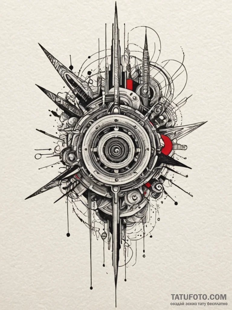 Glitch art effect, tattoo line art, highly de... - эскиз тату (№1751885567_0, 07.07.2025 10:52) — Tatufoto.com