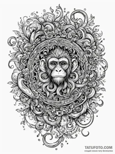 A powerful barrel of monkeys, chaotic,, conce... - эскиз тату (№1751885819_0, 07.07.2025 10:56) — Tatufoto.com