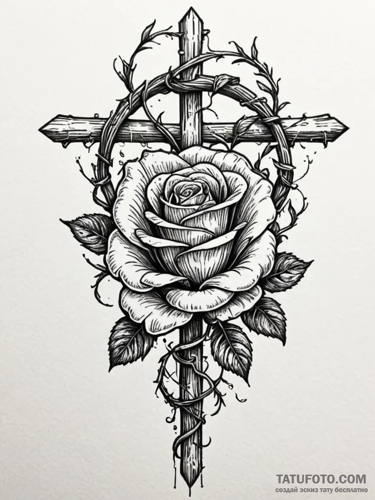 Rose vine coiling through bone cage, artistic... - эскиз тату (№1751886493_0, 07.07.2025 11:08) — Tatufoto.com