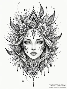 O, tattoo sketch design, dynamic composition,... - эскиз тату (№1751886830_0, 07.07.2025 11:13) — Tatufoto.com
