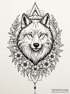 Wolf claw piercing spectral bloom, tattoo fla… — эскиз тату (№1751887337_0, 07.07.2025 11:22) — Tatufoto.com