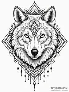 Atomic wolf with neon fur, tattoo sketch desi… — эскиз тату (№1751887421_0, 07.07.2025 11:23) — Tatufoto.com