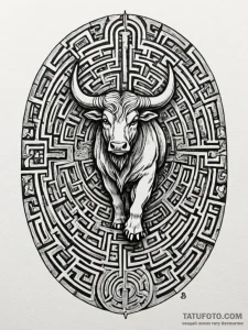 Labyrinth from greek myth, seen from above, w… — эскиз тату (№1751887587_0, 07.07.2025 11:26) — Tatufoto.com