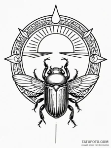An egyptian scarab pushing the sun (is there,… — эскиз тату (№1751887756_0, 07.07.2025 11:29) — Tatufoto.com