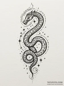 Rift serpent winding through stars, tattoo dr… — эскиз тату (№1751888009_0, 07.07.2025 11:33) — Tatufoto.com