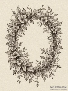 Portrait frame beneath ivy vines, artistic ta… — эскиз тату (№1751888554_0, 07.07.2025 11:42) — Tatufoto.com