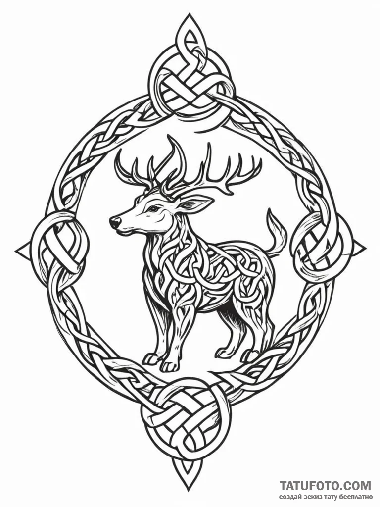 A celtic knotwork animal - эскиз тату (№1751889310_0, 07.07.2025 11:55) — Tatufoto.com