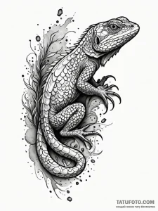 Lizard scales turning to stone, ink illustrat... - эскиз тату (№1751889477_0, 07.07.2025 11:57) — Tatufoto.com