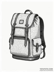 A detailed backpack with a patch, personalize... - эскиз тату (№1751900055_0, 07.07.2025 14:54) — Tatufoto.com