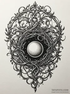 Orb encased in iron vines, concept art for ta... - эскиз тату (№1751900657_0, 07.07.2025 15:04) — Tatufoto.com