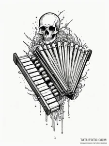 Xylophone made of polished human bones, ink i... - эскиз тату (№1751900917_0, 07.07.2025 15:08) — Tatufoto.com