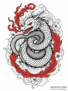 Astral serpent through cosmic ring, tattoo dr... - эскиз тату (№1751901528_0, 07.07.2025 15:18) — Tatufoto.com