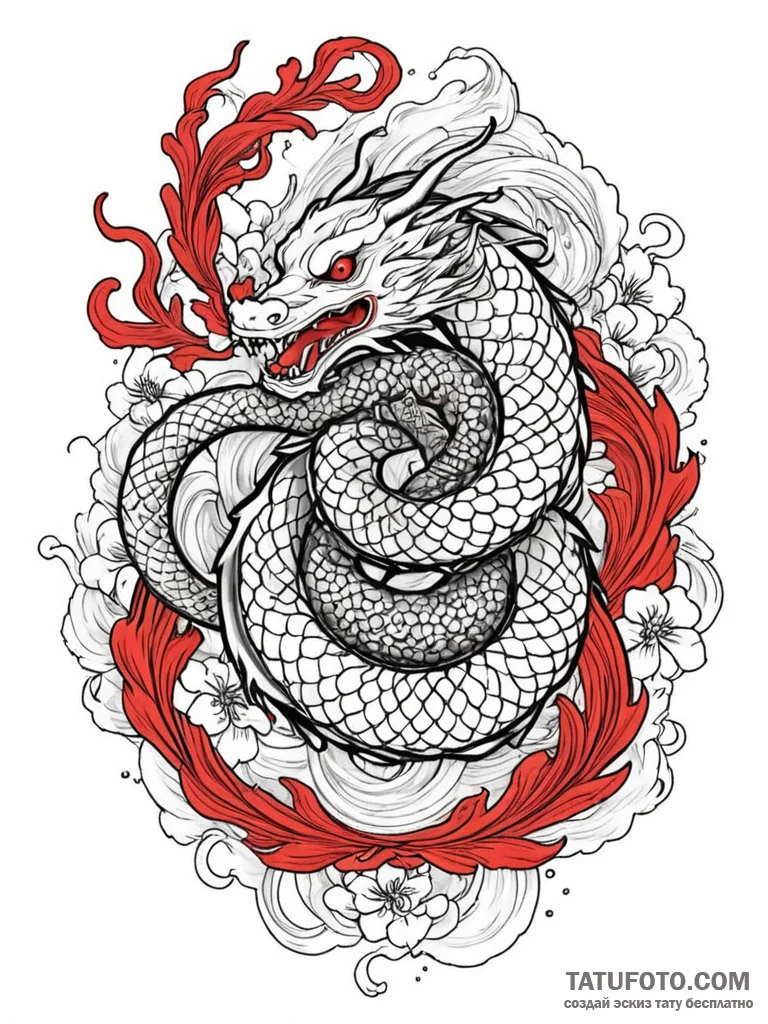 Astral serpent through cosmic ring, tattoo dr… — эскиз тату (№1751901528_0, 07.07.2025 15:18) — Tatufoto.com
