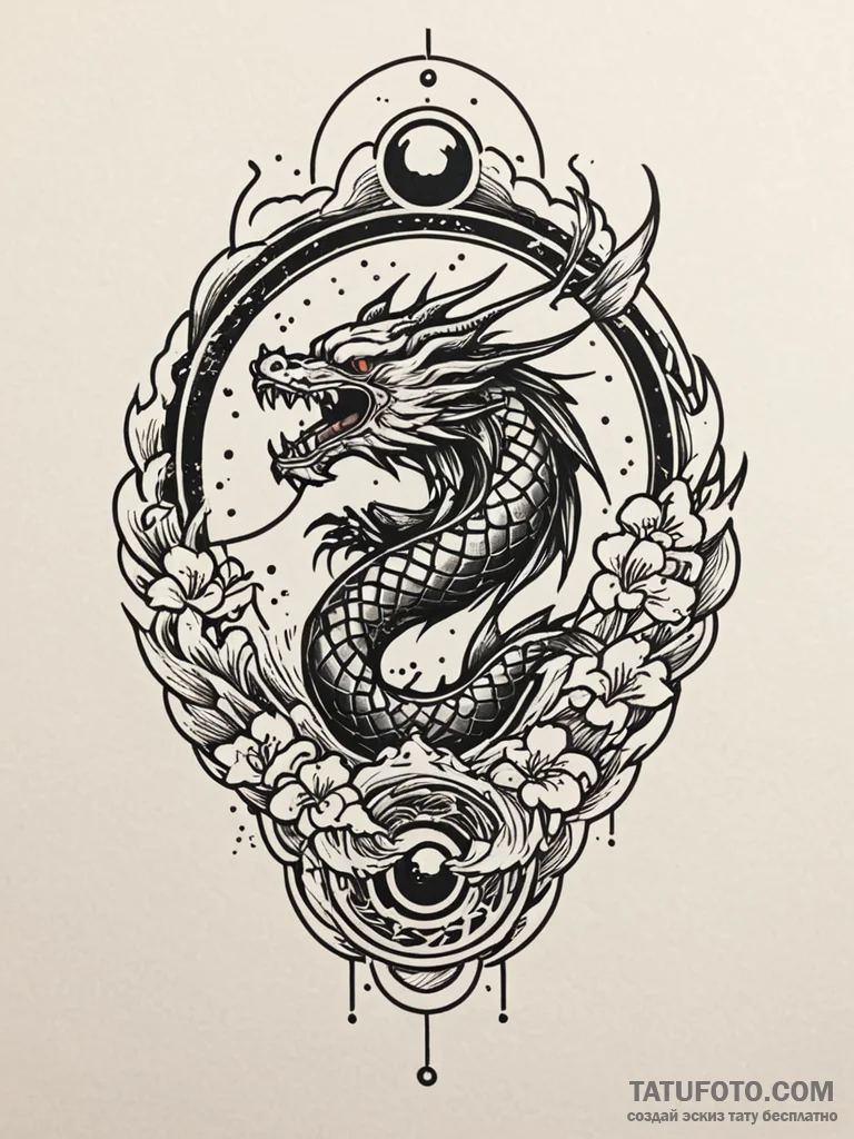 Atomic raven perched on glowing orb, tattoo f... - эскиз тату (№1751902310_0, 07.07.2025 15:31) — Tatufoto.com