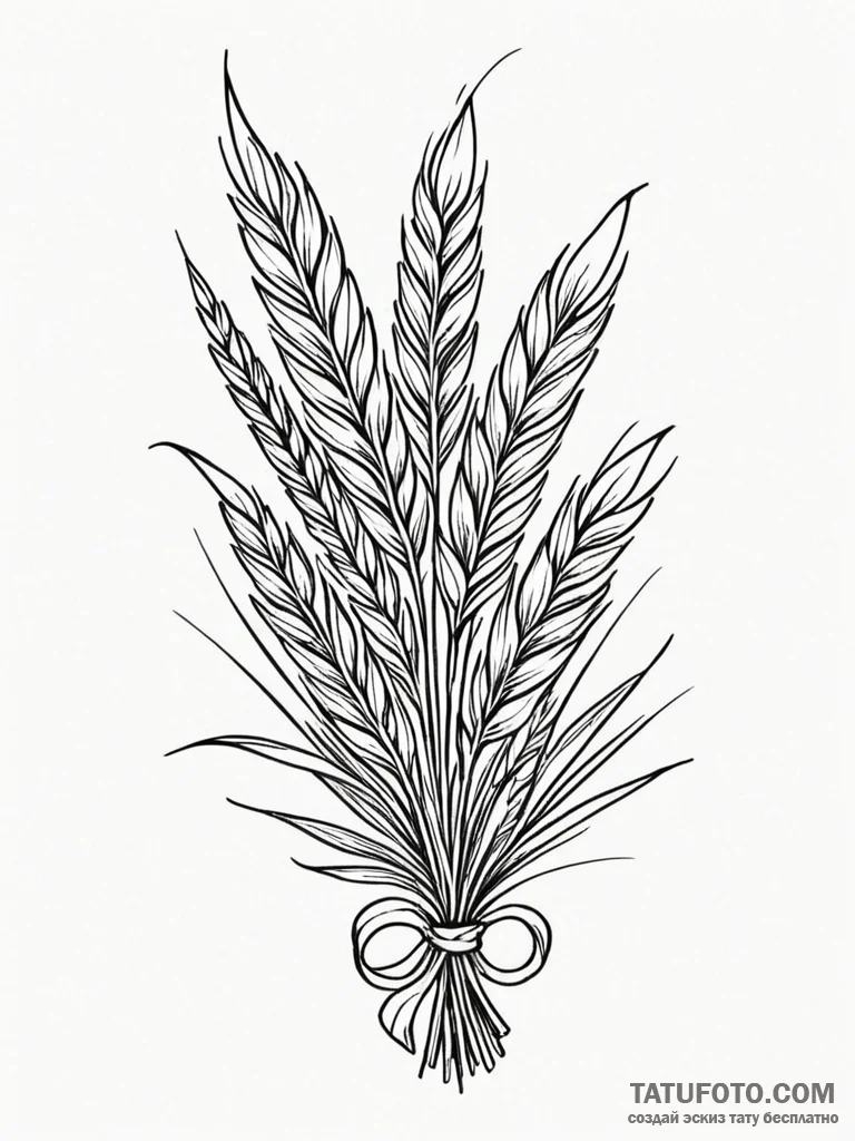 Wheat sheaf, symbolizing a plentiful harvest... - эскиз тату (№1751902739_0, 07.07.2025 15:38) — Tatufoto.com
