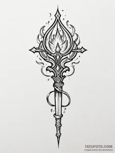 Kingр р†р вђљрівђћсћs scepter burning with li... - эскиз тату (№1751903167_0, 07.07.2025 15:46) — Tatufoto.com