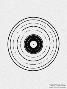 A vinyl record, concept art for tattoo, black... - эскиз тату (№1751903338_0, 07.07.2025 15:48) — Tatufoto.com