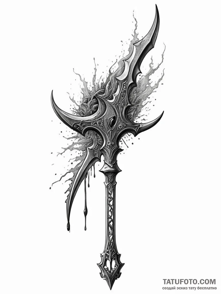 The saw cleaver from bloodborne - эскиз тату (№1751905327_0, 07.07.2025 16:22) — Tatufoto.com