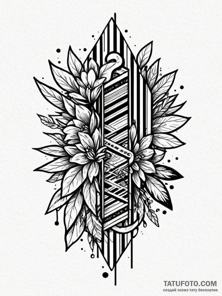 Barcode, tattoo flash sheet design, bold outl... - эскиз тату (№1751905411_0, 07.07.2025 16:23) — Tatufoto.com