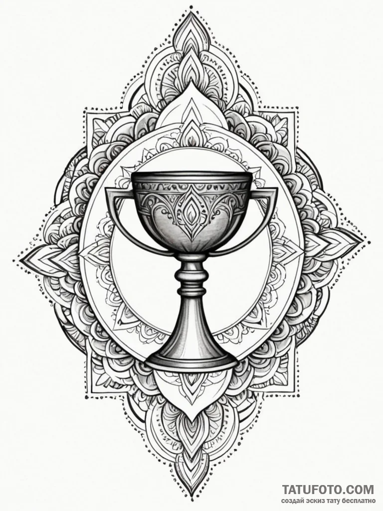 Sacred chalice brimming with shadows, concept… — эскиз тату (№1751907978_0, 07.07.2025 17:06) — Tatufoto.com