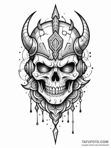 Broken helm with ancient carvings, tattoo dra... - эскиз тату (№1751908917_0, 07.07.2025 17:21) — Tatufoto.com