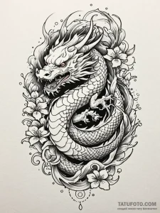 Basilisk, ink illustration for tattoo, clear... - эскиз тату (№1751909172_0, 07.07.2025 17:26) — Tatufoto.com