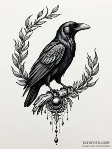 Claw of a raven holding a single, black pearl... - эскиз тату (№1751909345_0, 07.07.2025 17:29) — Tatufoto.com