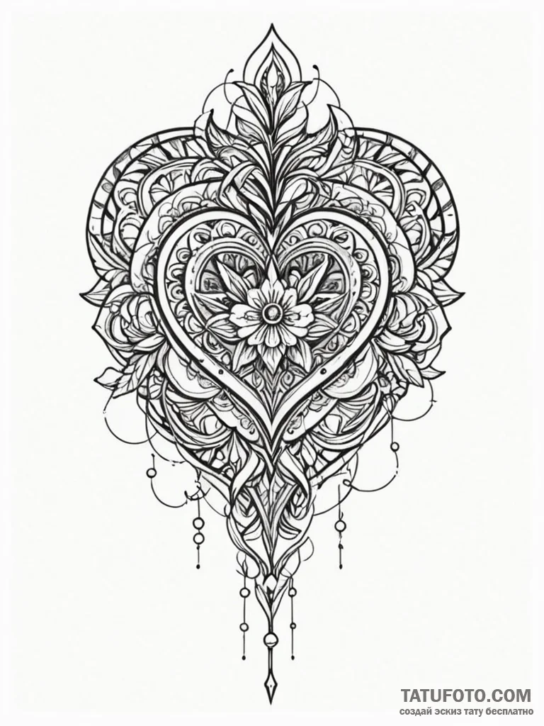 Dagger clutching vine-wrapped heart, concept... - эскиз тату (№1751909432_0, 07.07.2025 17:30) — Tatufoto.com