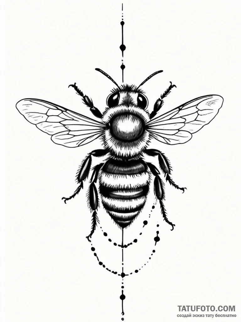 Bee - эскиз тату (№1751909602_0, 07.07.2025 17:33) — Tatufoto.com