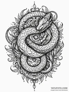 Ivory serpent through celestial ring, tattoo... - эскиз тату (№1751909862_0, 07.07.2025 17:37) — Tatufoto.com