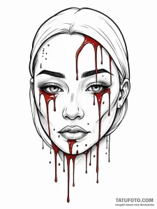 Animated mask crying blood, tattoo sketch des... - эскиз тату (№1751910123_0, 07.07.2025 17:42) — Tatufoto.com