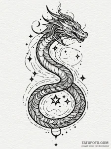 Astral serpent with starlight scales, tattoo... - эскиз тату (№1751910208_0, 07.07.2025 17:43) — Tatufoto.com