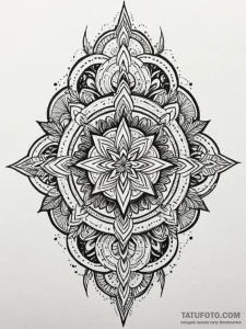 F, ink illustration for tattoo, highly detail... - эскиз тату (№1751910635_0, 07.07.2025 17:50) — Tatufoto.com