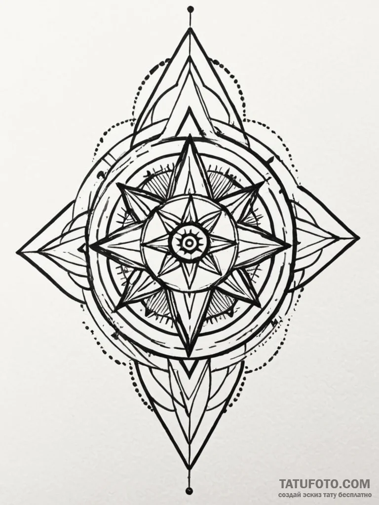 Dreyfus-style industrial design symbol, conce... - эскиз тату (№1751910808_0, 07.07.2025 17:53) — Tatufoto.com