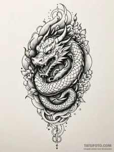 Barbed serpent forming infinity loop, tattoo... - эскиз тату (№1751910894_0, 07.07.2025 17:54) — Tatufoto.com